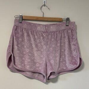 Juicy Couture Lilac Velour Sleep Shorts with Embossed Logo